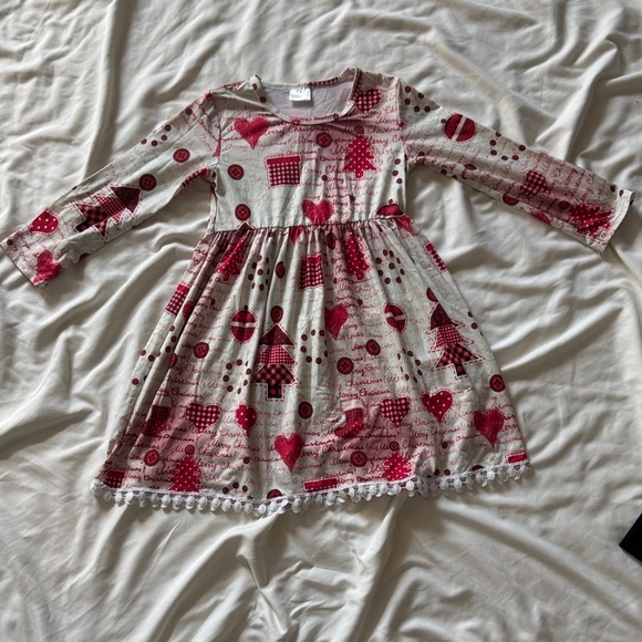 Other - Festive Red and Cream Kids Dress